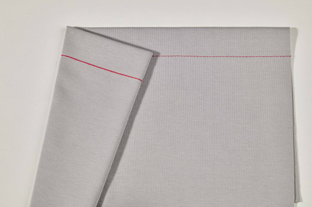 Chain stitch sample on gray knit fabric created with Brother CV3550
