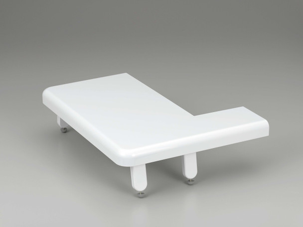 Brother extra wide extension table for the airflow 3000 serger.  Sturdy legs and flat surface enable use for larger projects such as quilting