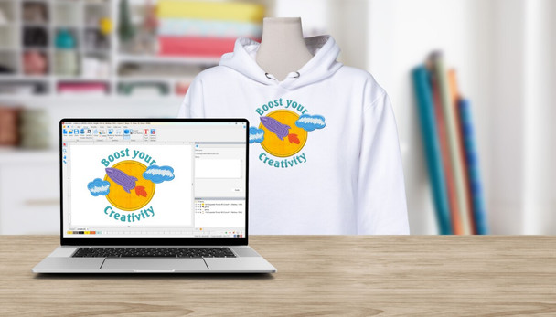 Pattern Repeat / Final Hoodie on Mannequin
From digital canvas to finished garment — bernette Embroidery Software turns your imagination into wearable art, one stitch at a time.