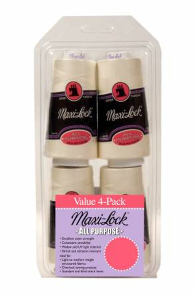 Maxi-Lock All Purpose Thread Set 4pk Lt Eggshell