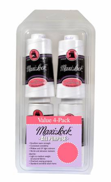 Maxi-Lock All Purpose Thread Set 4pk Lt White