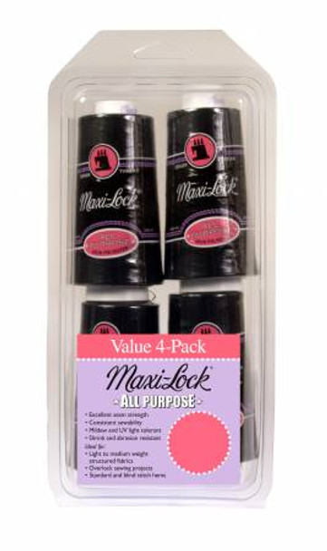 Maxi-Lock All Purpose Thread Set 4pk Lt Black