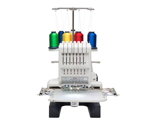 Front of 7 needle embroidery semi commercial machine