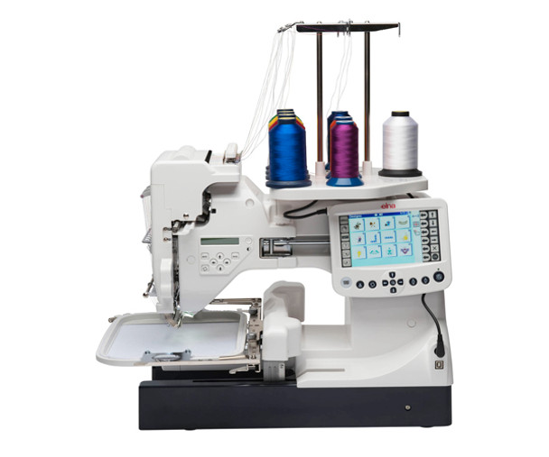 Onboard touch screen for editing embroidery designs