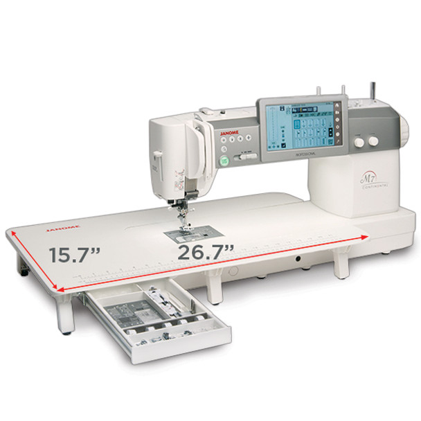 Janome continental extra wide extension table for M6, M7, M7 QCS, and M8 Sewing Machines