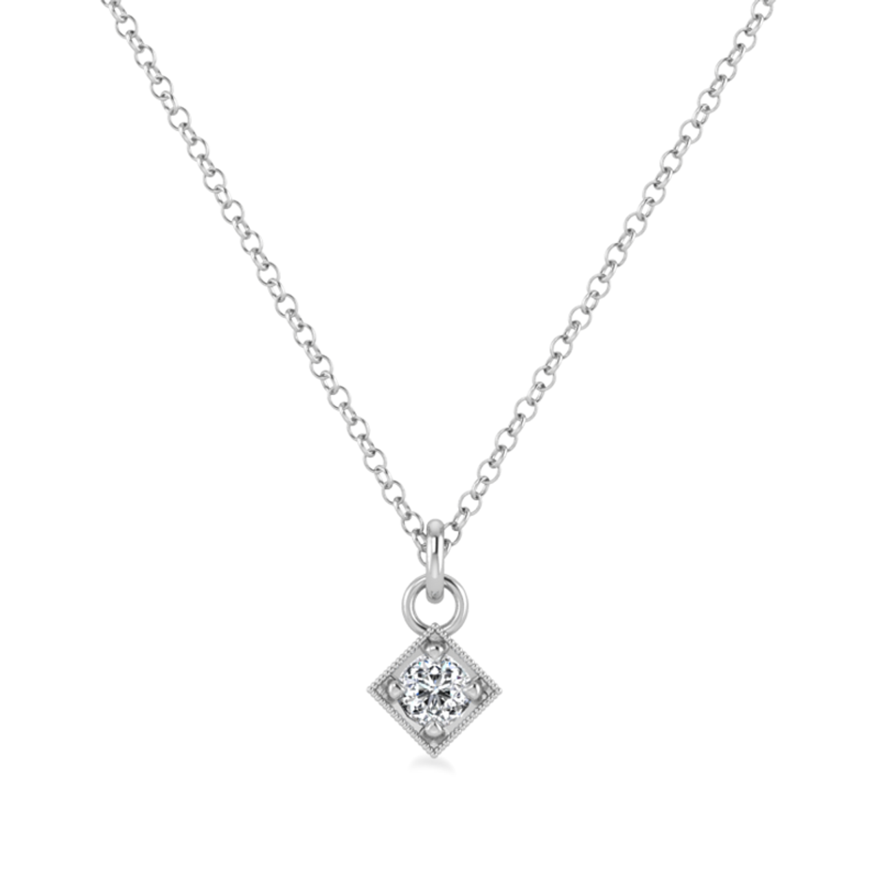 14K Solid Yellow Gold 0.12 Carat Natural Diamond Solitaire Necklace – LTB  JEWELRY