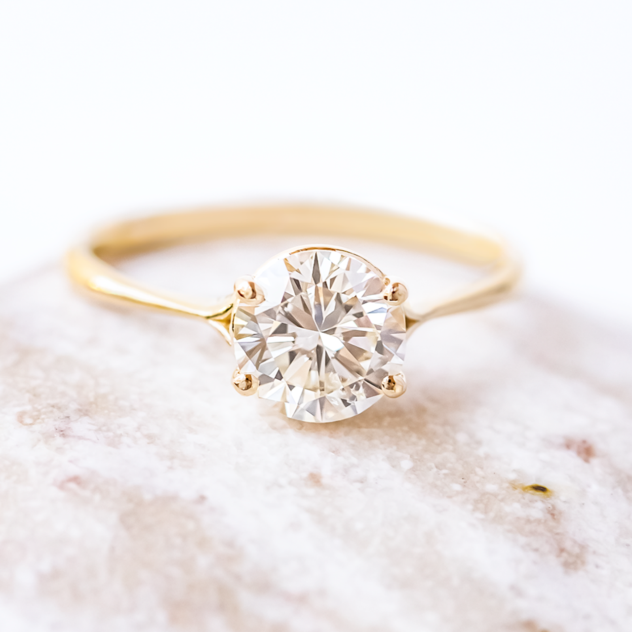 Bezel Set Pear Diamond Engagement Ring - Abhika Jewels