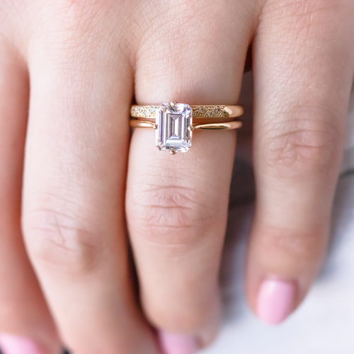 1 Carat Emerald Cut Diamond Engagement Ring in 18K Gold – GEMNOMADS