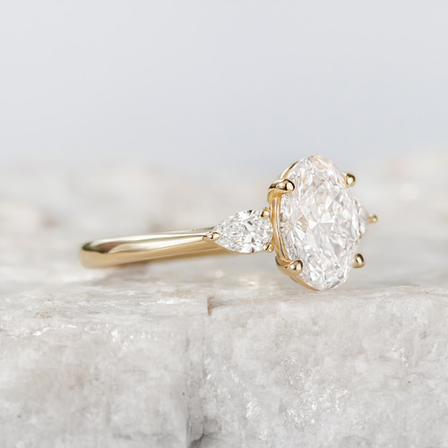Mae Three Stone Engagement Ring | Laura Preshong