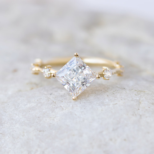 3/4 Ctw Diamond Wedding Set With 5/8 ct Princess Cut Diamond Engagement Ring  and 1/6 ct Wedding Band in 14K White Gold | Dahlkemper's Jewelry