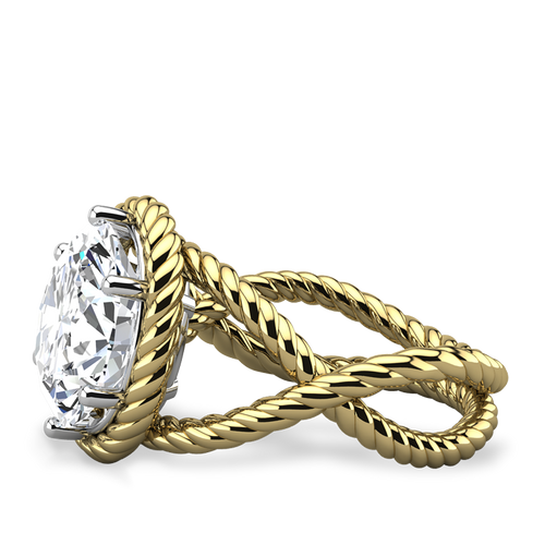 Solitaire AAA CZ Cathedral Set Engagement Ring in Solid Gold (0.50 Cts |  Takar Jewelry