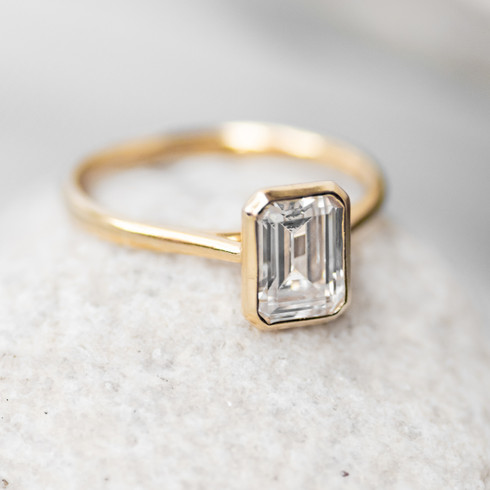 Laura Preshong | Betsy Emerald Cut Solitaire Engagement Ring