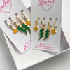 McDaniel College Spirit Earring Stack for Green Terror game day – alternate colorway