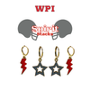 Worcester Polytechnic Institute Spirit Earring Stack for Engineers game day – alternate colorway