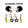 Alabama State University Spirit Earring Stack for Hornets game day – alternate colorway