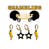 Grambling State Spirit Earring Stack with black mini enamel bolts and golden yellow starboys