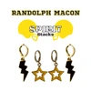 Randolph-Macon Spirit Earring Stack with golden yellow mini enamel bolts and black starboys
