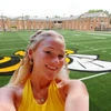 Wearing the Randolph-Macon Spirit Earring Stack for Yellow Jackets game day