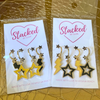 Iowa Spirit Earring Stack in black and golden yellow, Hawkeyes huggie hoop earrings (view 6)