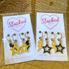 Wake Forest Spirit Earring Stack in black and golden yellow, Demon Deacons huggie hoop earrings (view 6)