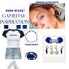 Penn State Spirit Earring Stack in navy and white, Nittany Lions huggie hoop earrings (view 3)