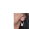 Longwood University Spirit Earring Stack for Lancers game day – wearing
