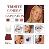 Trinity University Spirit Earring Stack in maroon and white, Tigers huggie hoop earrings (view 4)