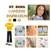 St. Bonaventure Bonnies game day outfit inspiration with the St. Bonaventure Spirit Earring Stack