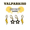 Valparaiso Spirit Earring Stack with black mini enamel bolts and golden yellow starboys