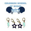 Colorado School of Mines Spirit Earring Stack - Baby blue bolts and navy Statement Open Starboys