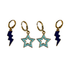 Colorado School of Mines Spirit Earring Stack - Navy bolts and baby blue starboys, no overlay