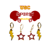 USC Spirit Earring Stack with golden yellow mini enamel bolts and red starboys
