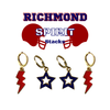 Richmond Spirit Earring Stack in navy and red, Spiders huggie hoop earrings (view 5)