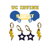 University of California, Irvine Spirit Earring Stack with golden yellow mini enamel bolts and navy starboys
