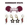 Kennesaw State University Spirit Earring Stack for Owls game day – alternate colorway