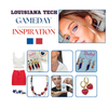Louisiana Tech Bulldogs game day outfit inspiration with the Louisiana Tech Spirit Earring Stack