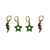 Community College of Rhode Island Spirit Earring Stack - Grey bolts and green starboys, no overlay