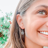 Wearing the Loyola Maryland Spirit Earring Stack for Greyhounds game day