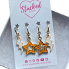 University of Tennessee Spirit Earring Stack with white mini enamel bolts and orange starboys