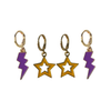 Knox College Spirit Earring Stack for Prairie Fire game day – alternate colorway (no overlay)