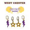 West Chester University Spirit Earring Stack for Golden Rams game day