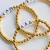 set of 3 gold beaded sorority bracelets