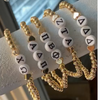 gold beaded sorority bracelets, zeta tau alpha, tri delta, phi beta pi, chi omega