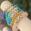 sorority bracelets in colors, phi mu, kappa delta, alpha delta pi in blue, green, pink