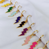 Mini enamel lightning bolt huggie earrings in every color