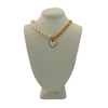 Pearl and Chain White Statement Heart Necklace Background Removed
