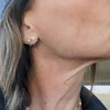 wearing "orbiter" moon and star glitzy stud earrings