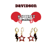 Davidson Spirit Earring Stack in black and red, Wildcats huggie hoop earrings