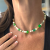 Wearing green Lucky Charm Pearl Necklace