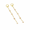 Pearl drop earrings with Huggie hoops in gold